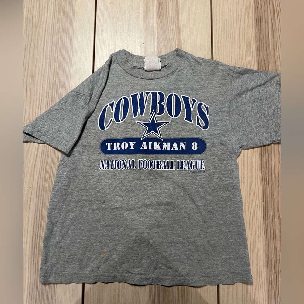 Vintage Dallas Cowboys Troy‎ Aikman Football Club Shirt Youth Medium